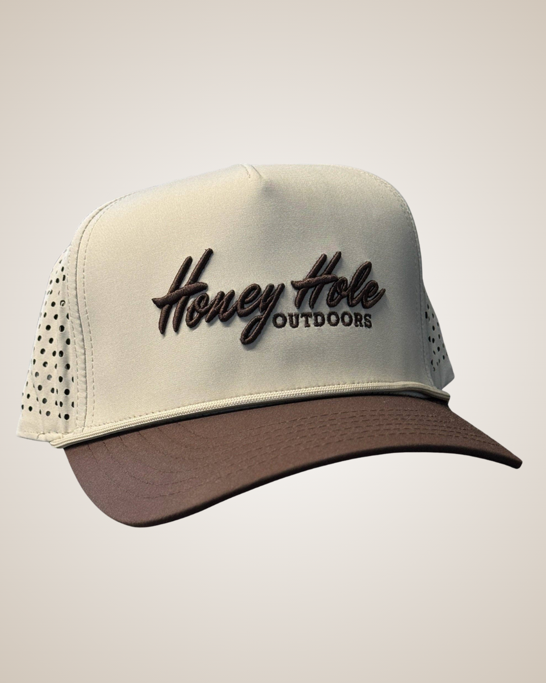 Tan and Brown Rope Hat