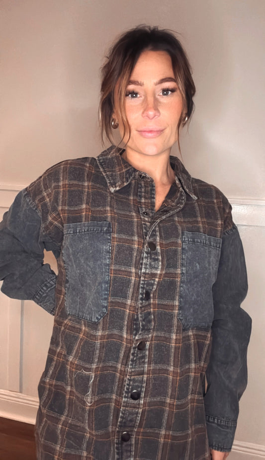 Jean & Plaid button down